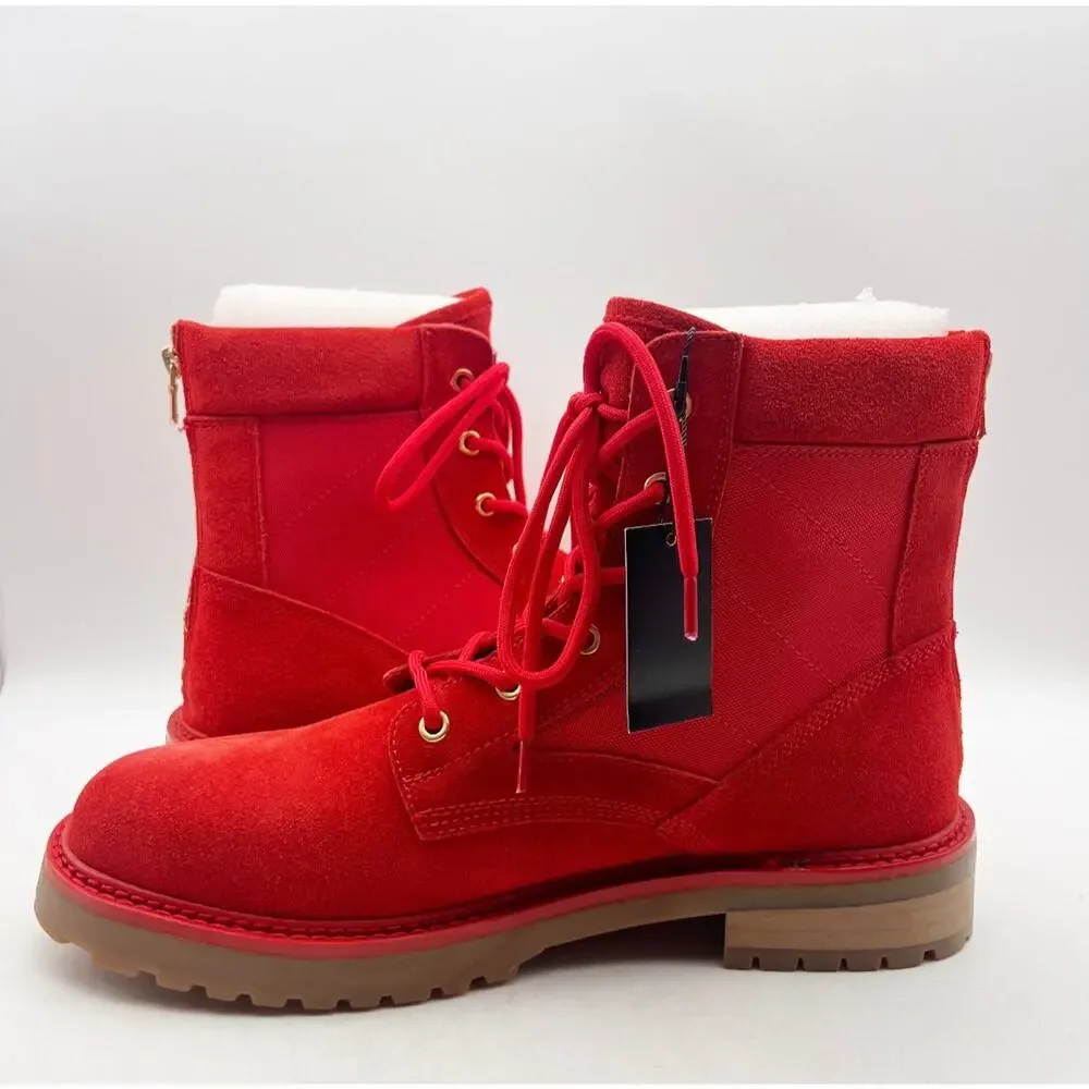 Saint Morta Mens Legion Ankle Combat Boots Size 8 EU 42 Red Gum Suede NIB